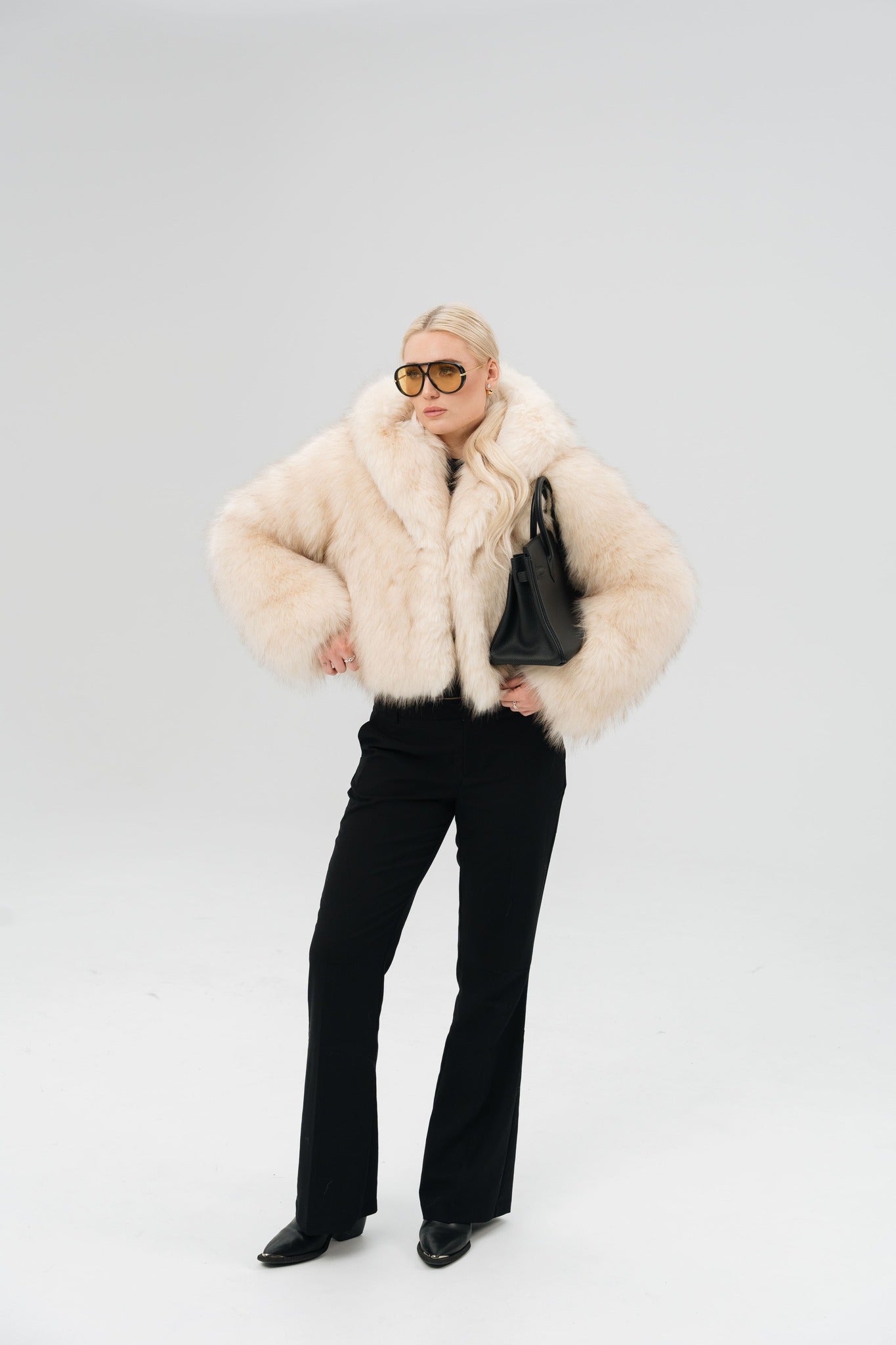 THE ’WHITE FOX’ HOODED FAUX FUR